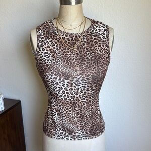 No Boundaries Brown Leopard Print Sleeveless Tank